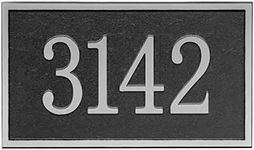 Handcrafted Address Plaque - House Sign Number Wall Plaque (11" x 6.3") Personalized House Sign for House, Apartment, Office, 911 Visibility Signage, Any Font (Silver)