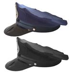 2pcs Police Cap Mens Costumes for Men Blue Hats for Men Kids Police Hat Cop Cosplay Hat Uniform Hat Party Accessory Stage