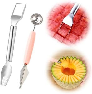 2 in 1 Watermelon Cutter, 2026 New Stainless Steel Fruit Slicer, Multi-Purpose Dual Head Fruit Tool for Summer Picnics, Kitchen Gadgetfor Home (C)