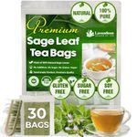 Lavendium, Premium 30 Sage Leaf Tea Bags, 100% Natural & Pure from Sage Leaves. Loose Leaf Sage Herbal Tea. Made with Natural Material Tea Bags. No Sugar, No Caffeine, No Gluten, Vegan. CA