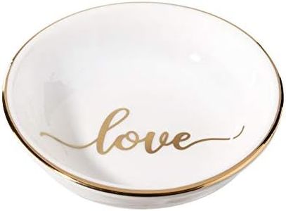 Lillian Rose Love Ceramic Ring Dish, Off-White, 3.5"