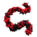 Cynthia's Feathers 80g Chandelle Feather Boas over 30 Color & Patterns, Red With Black, 72" Long, 7-8" Wide