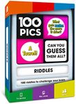 100 PICS Riddles Word Game - Stocking Stuffers & Family Puzzle Travel Card Games