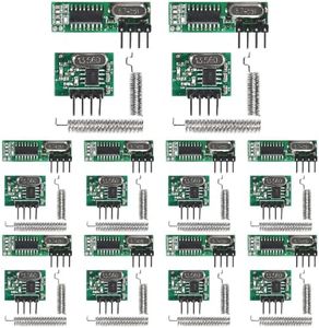 hiBCTR 10pcs 433mhz Wireless rf Transmitter and Receiver with Antenna - Remote id Module for arduino DIY kit, rc Transmitter and Receiver