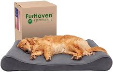 Furhaven XL Memory Foam Dog Bed Microvelvet Luxe Lounger w/Removable Washable Cover - Gray, Jumbo (X-Large)
