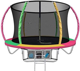 Everfit Trampoline for Kids 8FT Rebounder Round Mini Trampolines, Outdoor Bouncing Children Gift, Step Ladder Enclosure Safety Net Cover Family Christmas Birthday