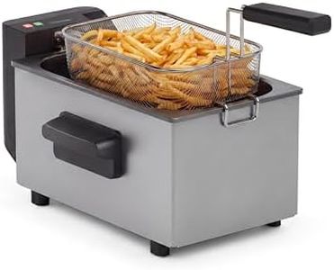 Tristar Edelstahl-Fritteuse, 3L Kapazität, Temperaturregelung bis 190°C, Kaltzone, Spülmaschinengeeignete Teile, Cool-Touch-Gehäuse, Einfach zu Reinigen, FR-9326