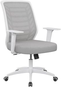 rattantree Sedia da Ufficio Ergonomica, Sedia Ufficio con Schienale Medio, Braccioli e Supporto Lombare, Sedia Girevole in Rete Traspirante, Regolabile in Altezza per Casa, Ufficio e Studio, Grigio
