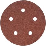 PORTER CABLE 735500625 5" 60-Grit Hook and Loop 5-Hole Disc Sandpaper (25 Pack)