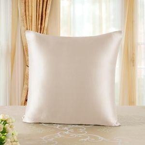 townssilk Taie d'oreiller en Soie,100% Naturelle de mûrier 19 Momme,Deux côtés en Soie Certifiée Oeko-Tex-Bienfaits Cheveux et Peau,hypoallergénique,1 unité,65x65cm,Taupe