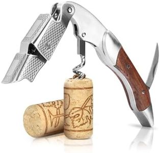 XBOGO Professional Wine Opener Corkscrew Bottle Opener Beer Opener Foil Cutter All-in-one Stainless Steel Cap Opener with Rosewood Handle Best Choice of Housewives Sommeliers Waiters and Bartenders