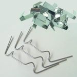 Pack of 200 Greenhouse Glass Pane Fixing Clips – Comprises of 100 x Galvanised W Clips & 100 x Stainless Steel Overlap Z Clips