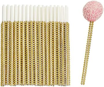 Sparkle and Bash 36 Pack Rhinestone Gold Cake Pop Sticks for Candy Apples, Lollipops, Dessert Bar (6 In)