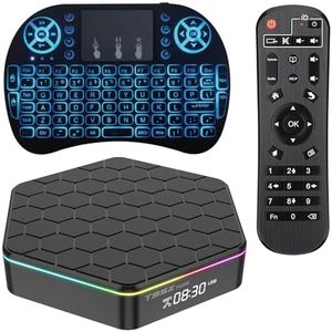 Android TV Box 12.0,T95ZPLUS H618 2GB RAM 16GB ROM with Backlit Mini Wireless Keyboard Quad-Core Cortex-A53 CPU,2.4GHz/5GHz Dual Band WiFi6 6K Ultra HD Resolution Bluetooth 5.0