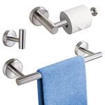 Corsehild Toilet Roll Holder Wall Mounted Toilet Paper Holder Tissue Dispenser, Kitchen Roll Holder Under Cabinet Stainless Steel Towel Holder Rack, Chrome Hat Coat Hook for Bathroom Kitchen (Sliver)