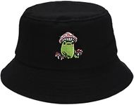 XYIYI Frog Mushroom Embroidery Bucket Hat Cotton Beach Fisherman Hats for Women Girls