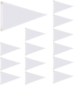 LECEHIVO 14 Pcs Nylon Pennants Flags 12 x 18 Inch Outdoor Blank Pennants Flags for School Events Celebration Party Playground Decor Grand Opening Garden Backyard