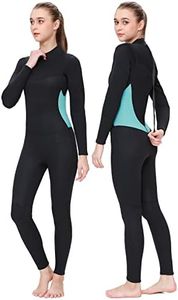 FLEXEL Full Wetsuit Men 3mm Neoprene Surfing Diving Snorkeling Wet Suit Women Long Sleeves Swimsuit (3mm Blue, Medium)