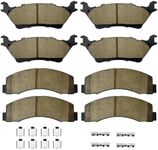 8PCS Front & Rear Ceramic Brake Pads with Installation Hardware | For Ford F-150 F150 2012 2013 2014 2015 2016 2017 2018 2019 2020 | Replacement # D1602 D1414