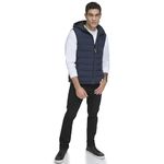 Calvin Klein Men's Lightweight Hooded Puffer Vest, True Navy, Large