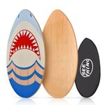 seething 35 Inch Skimboard with High Gloss Coat Wood Skim Board for Beginners,Kids, Teenagers, Adults and All Skimming(Shark)