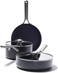 OXO Professional PFAS-Free Non Stick Hard Anodized Induction Suitable, 5-Piece Cookware Pots and Pans Set, Black