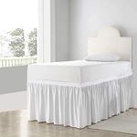 Ruffled Dorm Size Bed Skirt, Premium Dorm Bed Skirt - 100% Cotton Blend Fabric Dorm Bed Skirt White - Dorm Bed Skirt Twin XL Size College Dorm Bed Skirt 30" Drop (White, 30" Drop)