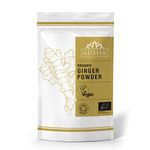 Ausha Organic Ginger Powder 1kg l 1* Great Taste Award 2023 - for Cooking, Immunity, Digestion, Use in Ginger Shot, Ginger Tea, Ground Ginger Root - Certified Organic by Soil Association