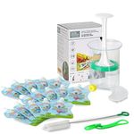 Fill n Squeeze 500ml Homemade Baby Food Maker Kit with 15 Reusable Pouches, Pouch Spoon & Pouch Cleaning Brush for Weaning, Baby Food, Toddler Snacks. Reusable Pouches, Freezer Safe and Microwavable.