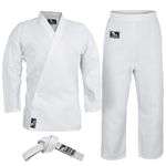 Hawk Sports Karate Uniform for Kids & Adults Lightweight Student Karate Gi Martial Arts Uniform Free Belt (White, 00 (3'9'' / 50lbs))