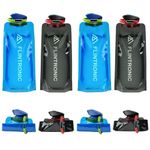 flintronic Foldable Sports Bottle, 4pcs Foldable Water Bottle 700mL, Reusable BPA Free Collapsible Water Bottle, Flexible Drink Pouches Bags with Clip for Outdoor Sports, Travel, Biking, Hiking