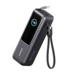 Anker Laptop Power Bank, 25,000mAh Portable Charger with Triple 100W USB-C Ports, Built-in Retractable Cables, Flight-Approved for Travel, iPhone 17/16 Series, MacBook, Samsung, and More