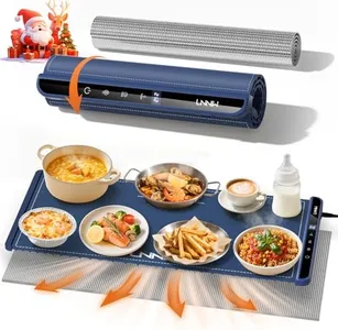 Extra Large Food Warming Mat with Heat-Resistant Pad, 36X15 Inch, 6 Temperature & 6 Timer Settings, Child Lock Safety, Fits More Dishes for Family Dinners and Parties