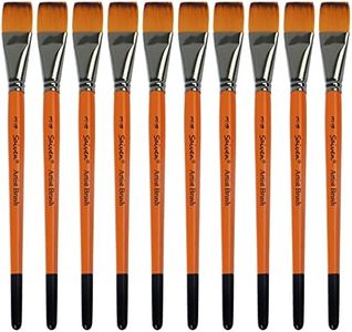 10 Pieces Flat Paint Brushes - 3/4 Inch Art Paint Brush Sets for Watercolor, Oil Painting, Acrylic, Face Body Nail Art, Crafts, Rock Painting