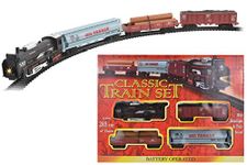 KandyToys Classic Style Train and Track Set | Battery Operated Train Set | 2.85 Metres of Track