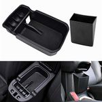 YOCTM Black Center Console Armrest Storage Box Holder Pallet Organizer Cover Trim for Jeep Compass 2017 2018 2019 Interior Car Styling Accessories (Pack of 2)