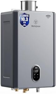 Westinghouse Smart Tankless Water Heater Natural Gas Indoor, 10.3 GPM 199,000 BTU Whole Home Instant Hot Water Heater, WiFi App & Voice Control, ±1°F Temp Stability for 4+ Bathrooms