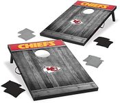 Wild Sports 2'x3' MDF Wood NFL Cornhole Set - Grey Wood Design - Convenient Carry Handles and 8 Premium Bean Bags - Great for Tailgate Parties!