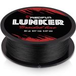 Piscifun Lunker Braided Fishing Line, Zero Stretch Thinner Diameter Line, Abrasion Resistant Braided Lines, Black 30LB 300YDS