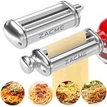 Pasta Maker Attachment for All KitchenAid Stand Mixer, 2-Pieces Pasta Roller & Spaghetti Cutter Accessories Set for Kitchen Aid/Cuisinart Mixers, Pasta Sheet Dough Roller Noodle Maker, Stainless Steel