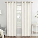 Guibaf Ivory Velvet Curtains 84 inches Long Grommet Soft Velvet Curtains for Bedroom Cream Light Blocking Thermal Insulation Drapes Set of 2 Panels 52”x84”