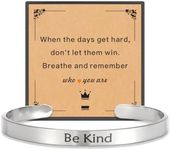 APIUWOXE Remember Who The You Are Motivational Cuff Bracelet for Women, Stainless Steel Color Inspirational Bangle Bracelets with Engraved Hidden Message Jewelry for Sisters BFF Friends Gifts, 6.8",