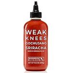 Weak Knees Gochujang Sriracha Hot Sauce | 10.5 oz Easy Squeeze Bottle | Classic Sriracha Chili Sauce mixed with Korean Gochujang Chili Paste | Foodie Gifts, Hot Sauce Gifts, Gifts for Men