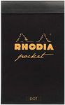 RHODIA 8550C - Pocket Stapled Notepad Black or Orange - 7.5 x 12 cm - Dotted Dot - 40 Detachable Sheets - 80G Clairefontaine Paper - Soft and Resistant Coated Card Cover - Classic