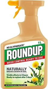 Roundup Naturals Glyphosate-Free Powerful Weed Killer, Ready to Use, Spray, 1 Litre