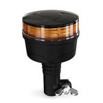 Agrieyes Amber Beacon Light 3.6Inch, Flashing Safety Warning Lights Pole Mount, LED Emergency Strobe Lights for Vehicles, Construction Caution Hazard Lights for Truck Tractor Golf Carts Snow Plow