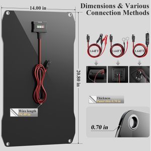 Voltset 30W Solar Car Battery Charger – Portable Trickle Charger