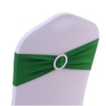 LIROCORA 50PCS Spandex Chair Sashes Bows - Premium Stretch Chair Cover Band with Buckle Slider Universal Elastic Chair Ties for Wedding Party Ceremony Reception Banquet Decoration (Green)