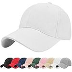 Voqeen Unisex Vintage Suede Baseball-Cap Adjustable Breathable Hat Plain White