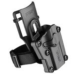 Universal OWB Holster, Tactical Polymer Paddle Holsters for 1911 Beretta Bersa CZ FN Girsan Hi-Point Ruger Sig-Sauer Smith&Wesson Springfield Steyr Taurus Walther & More, Adjustable Size & Direction (RH with LRBL)